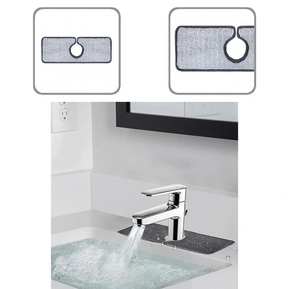 

Attractive Sink Counter Mat Durable Solid Color Stretchy Non-sliding Faucet Mat Faucet Mat Faucet Pad