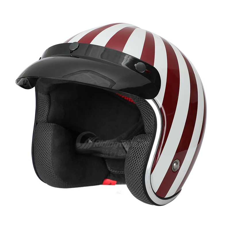 Езда племя точка 3/4 мотоциклетный открытый полулицевой шлем скутер Ностальгия