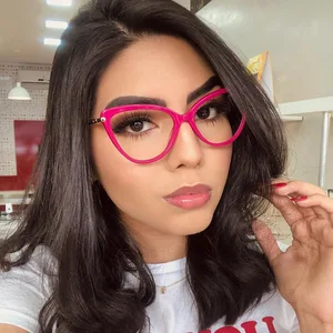 Ацетатная оправа для очков в стиле кошачьи глаза Современная дизайнерские оптические градусов оправа для очков с защитой от синих линз женские модные декоративные очки