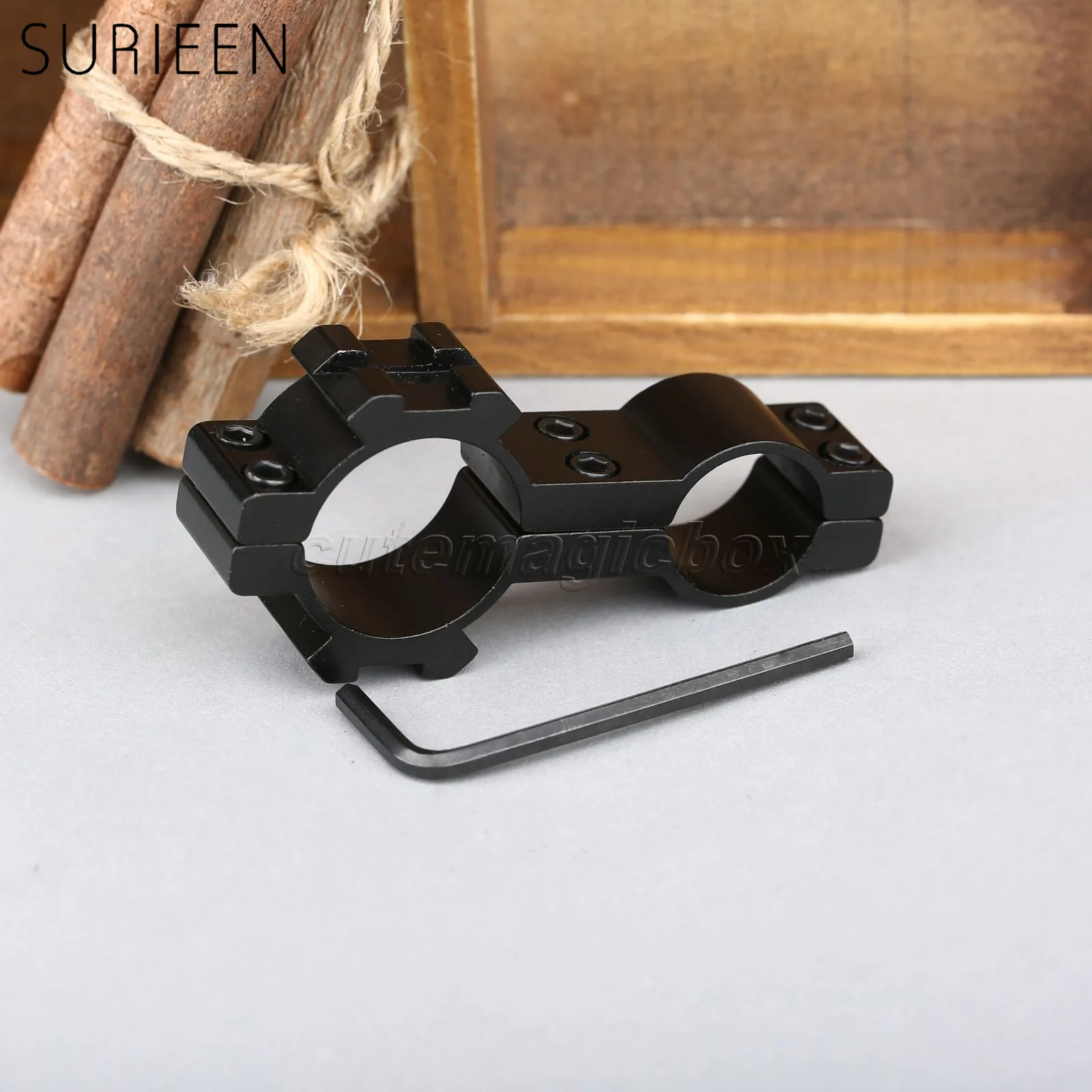 

SURIEEN Hunting 19mm 25.4mm Dual Double Rings Sight Scope See-Through Scope Mounts 20mm Side Rail For Flashlight Gun Accessories