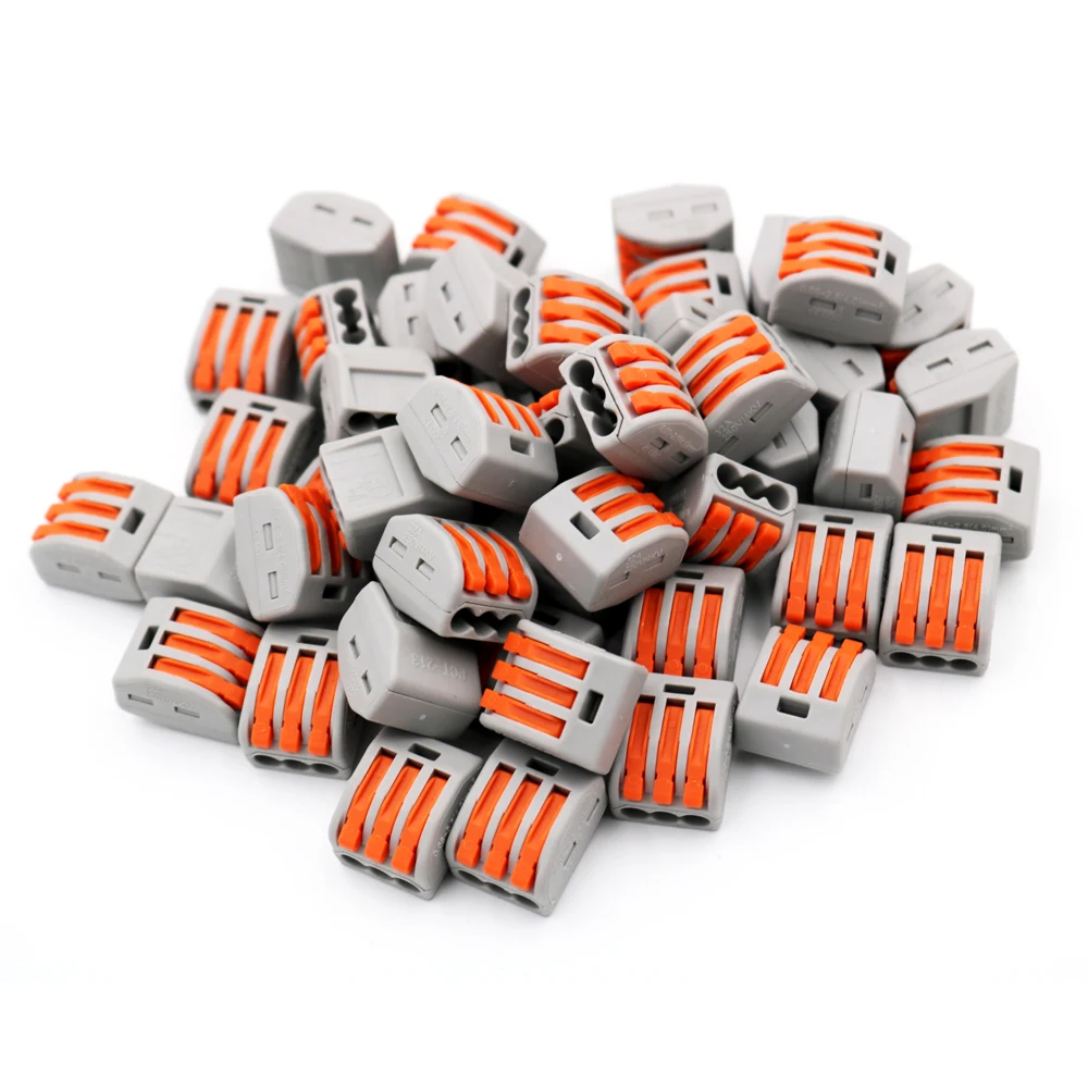 50 шт. 222-413 PT-213 PT213 3 pin полюс Универсальный Компактный проводной разъем проводки