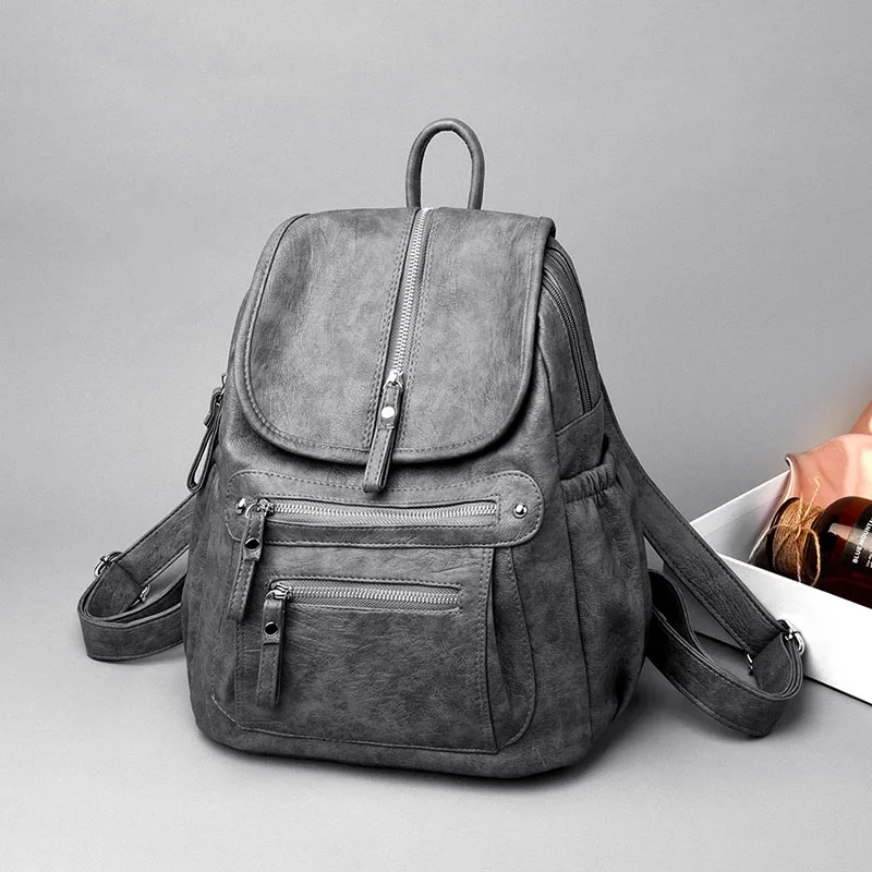 Женский кожаный рюкзак высокого качества Sac Dos mochila mujer школьный для девочек