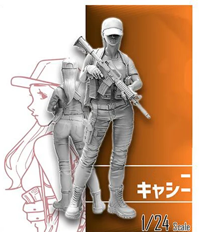 Новая несобранная 1/24 75 мм стойка для девочки современный набор из смолы игрушки