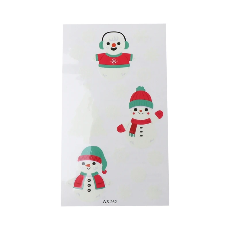 

10 шт., новогодние водонепроницаемые светящиеся татуировки