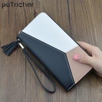 brand wristband tassels leather wallet women individual card holder ladies long clutch purse coin phone pocket female wallets