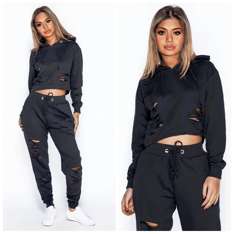 Осенний Повседневный модный спортивный костюм женский укороченный топ с