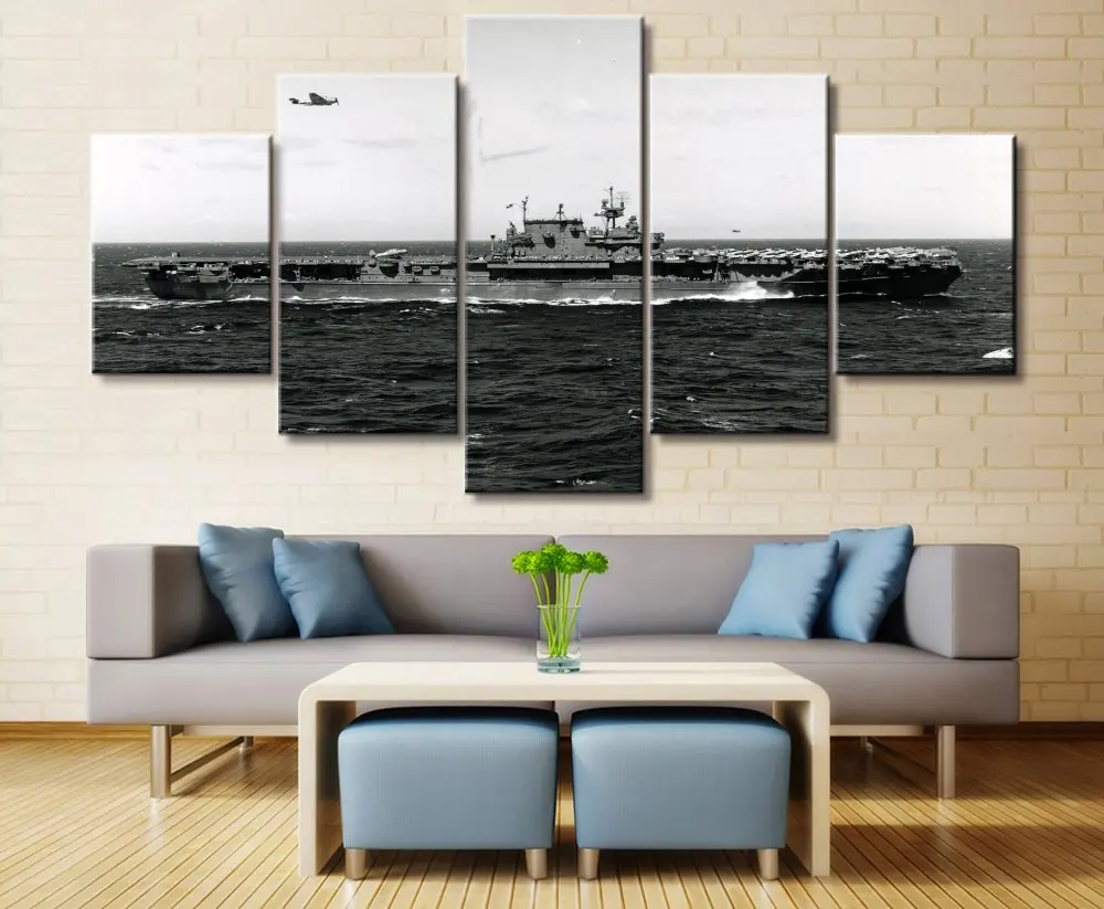 5 панельный авианосец предприятие военный холст напечатанный рисунок для