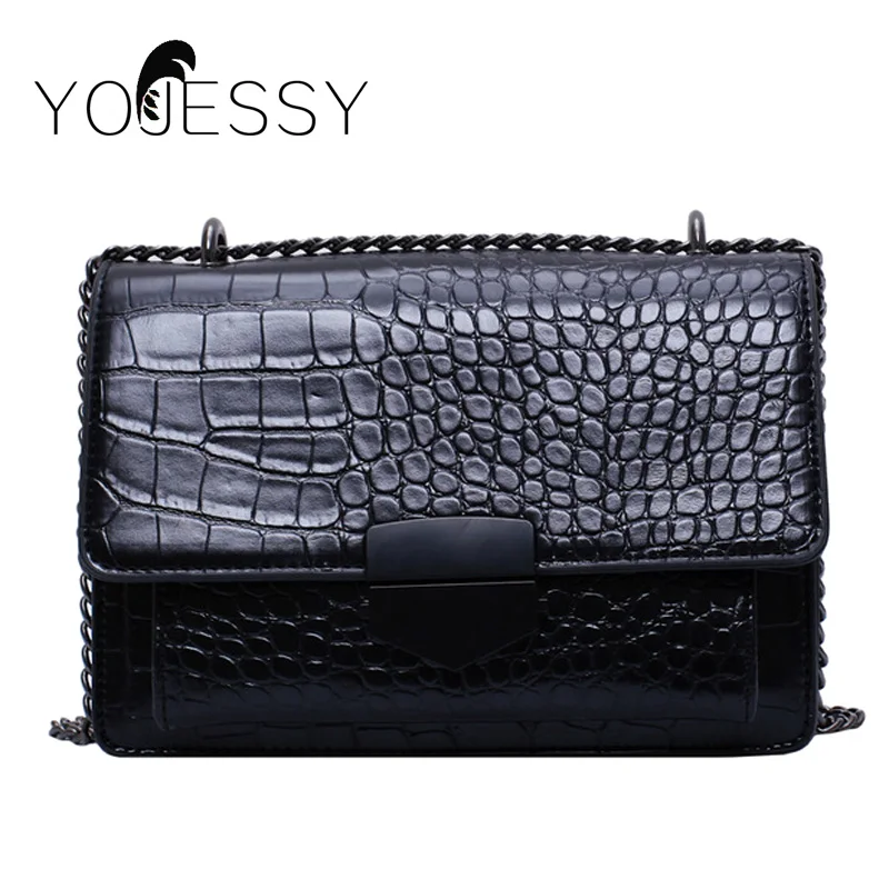 YOJESSY Retro small bag women spring and summer new wave wild crocodile pattern fashion chain messenger | Багаж и сумки