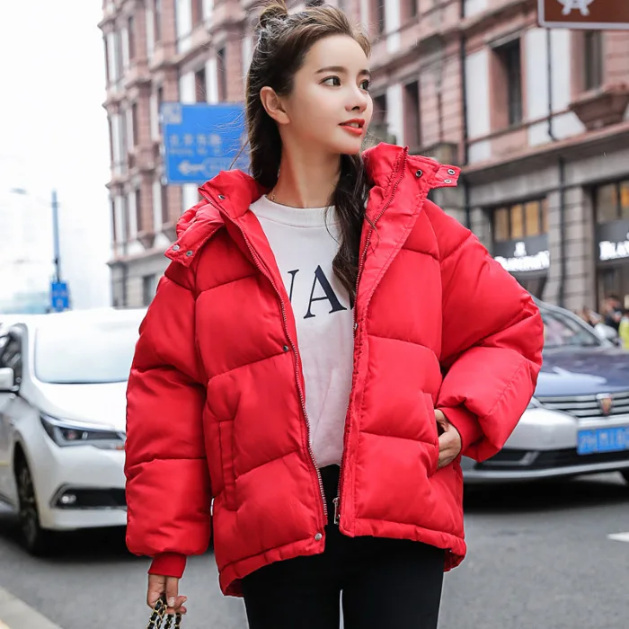 

2020 New Winter Down Jacket women parka Hooded Coats female Thick Warm Short Cotton Coat Plus Size Loose Padded jacket 7983