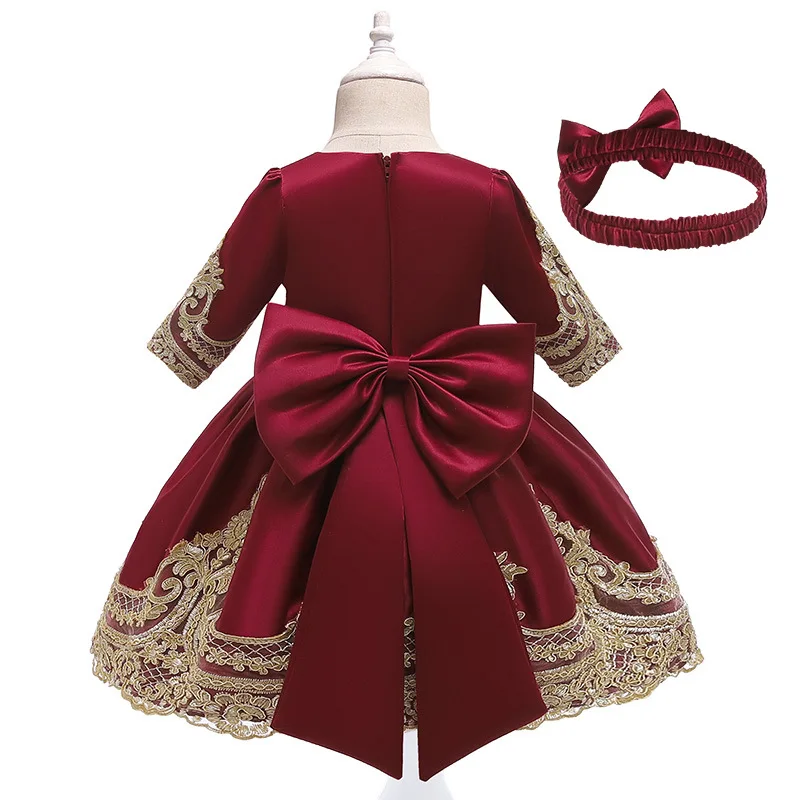 Платье для девочек Свадебная вечеринка вышивка с золотыми блестками принцессы