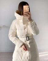 down coat 2021 new cotton coat women winter korean style slim long over the knee coat hooded thick padded jacket
