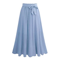 plus size skirts womens 2021 summer elastic bandage waist office lady elegant midi chiffon skirt for women pink black bottoms
