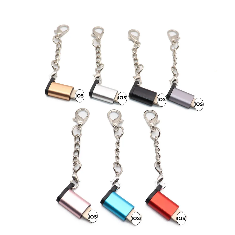 Адаптер Micro USB для освещения 8Pin для адаптер Apple с брелоком для IPhone X XS XR 6 7Plus синхронизация зарядное устройство OTG конвертер