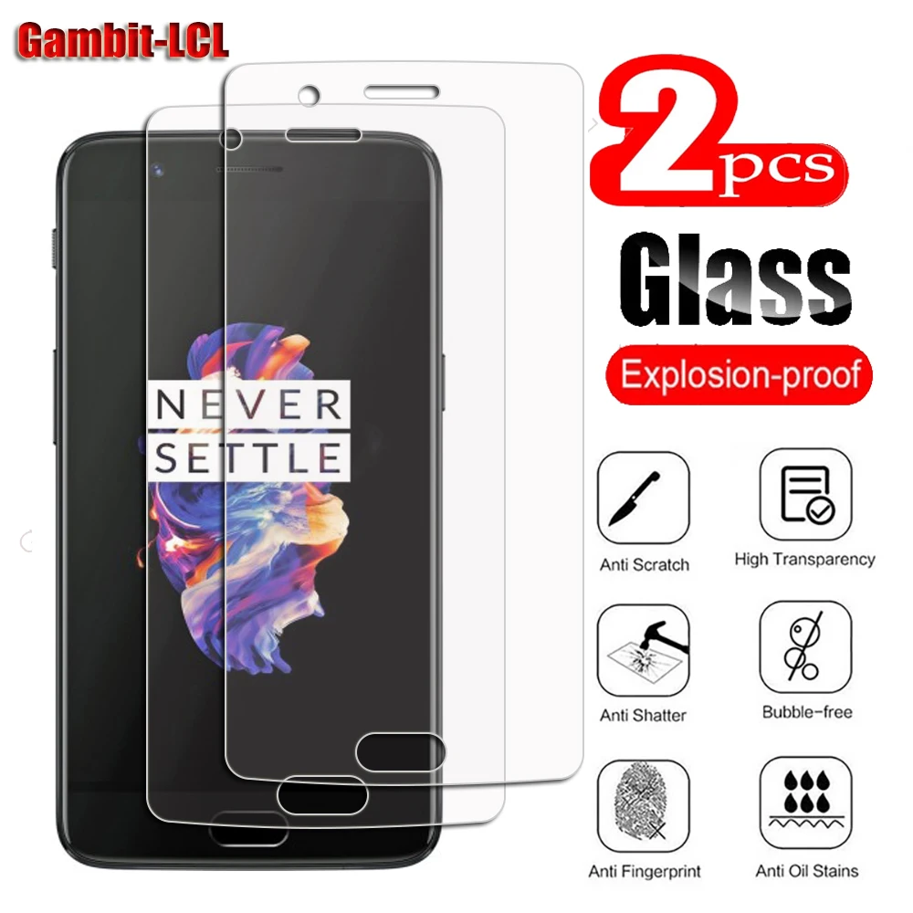 2Pcs Original Protective Tempered Glass For OnePlus 5 5.5" OnePlus5 A5000 Screen Protective Protector Cover Film