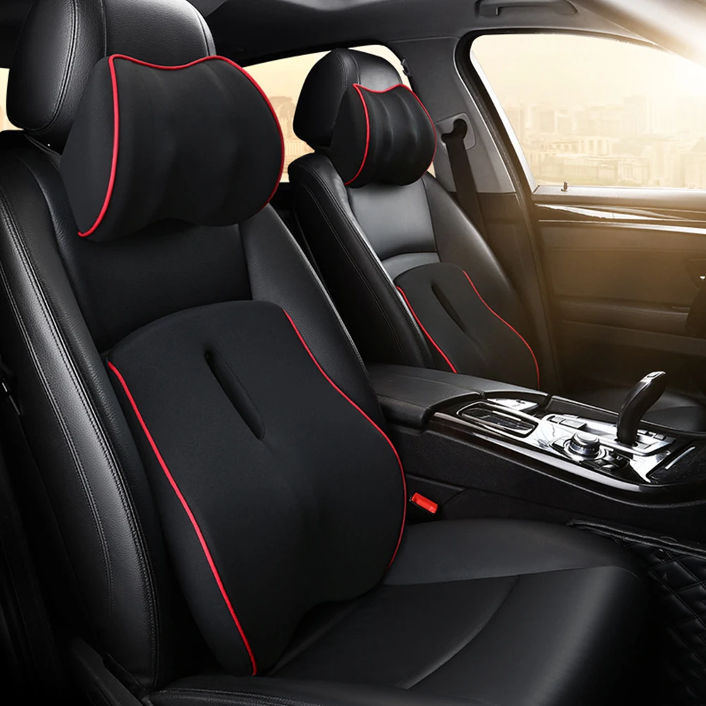 

Дышащая Автомобильная подушка для подголовника, Универсальная мягкая подушка для шеи, подушка с эффектом памяти, поддержка поясницы, спины