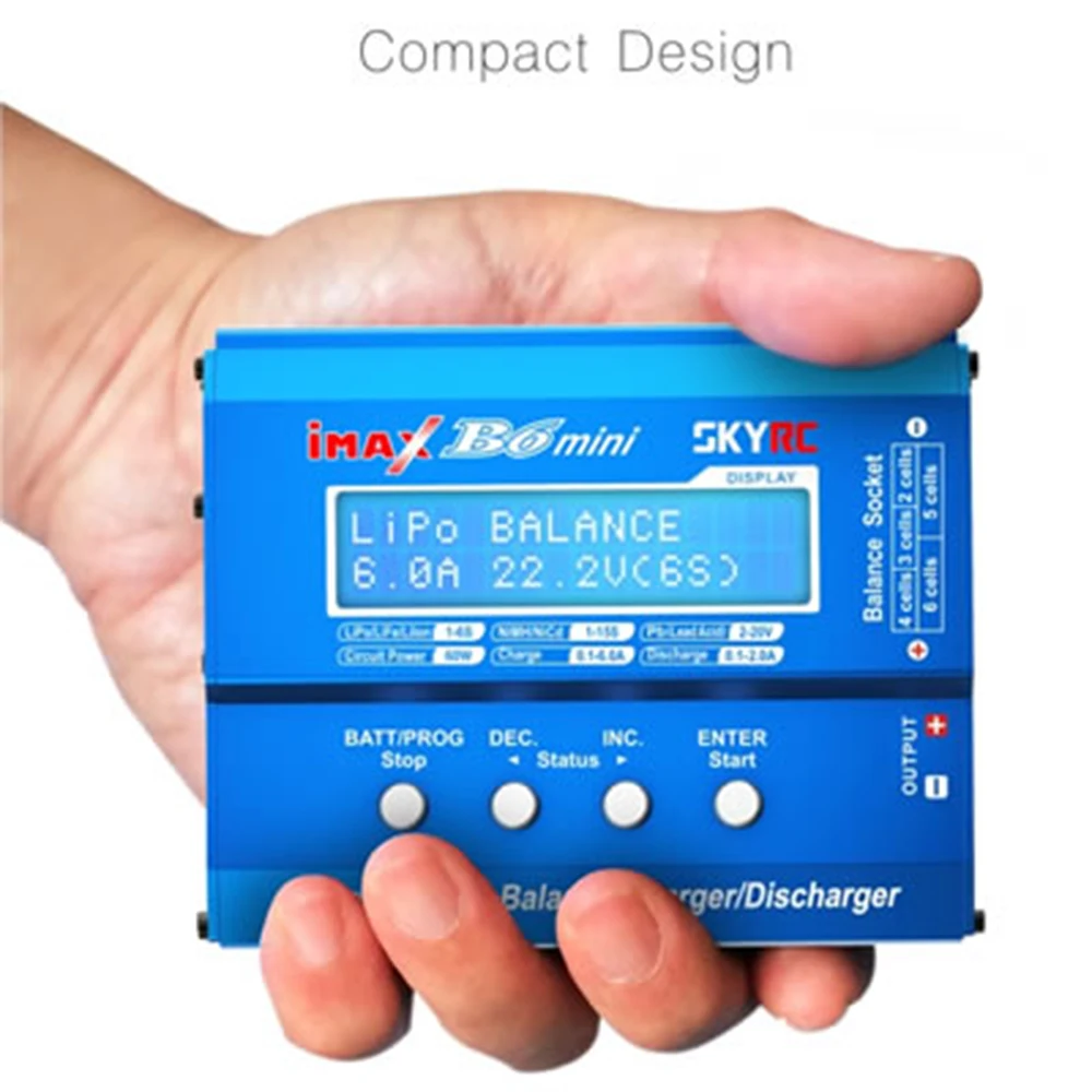 Оригинальное зарядное устройство SKYRC iMax B6 Mini V2 6A Lipo с ЖК дисплеем разрядное для