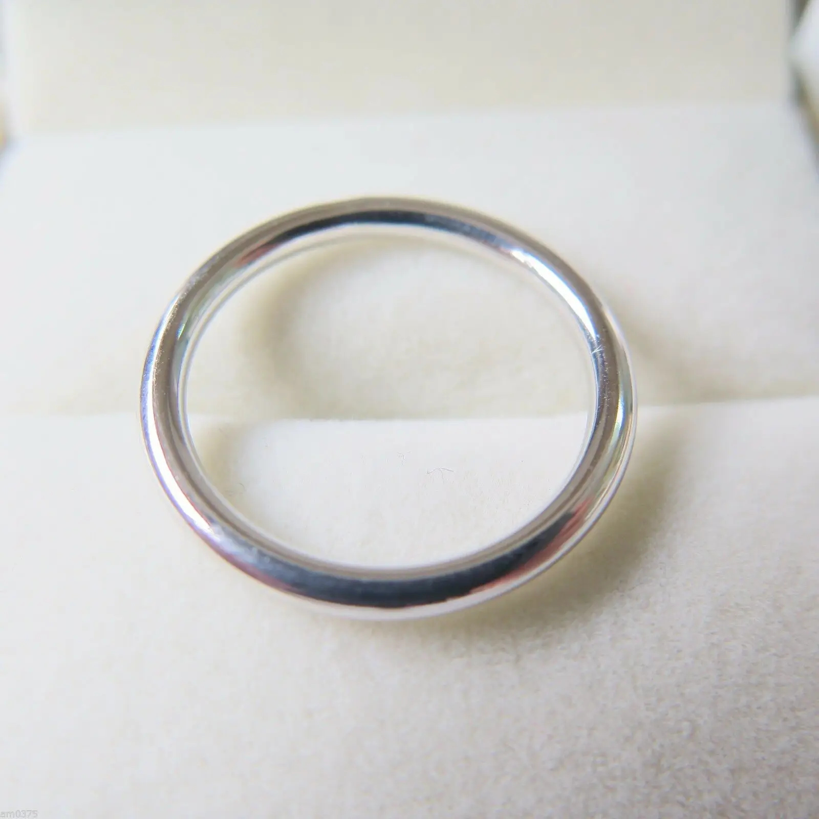 18K White Gold Кольцо из чистого золота 18 К для женщин и девушек, гладкая полоса, Настоящее розовое золото, кольцо на удачу, размер США 7 и 8, подарок, обручальное кольцо, ювелирное изделие, штампованное 1 шт - Цвет камня: 18K White Gold