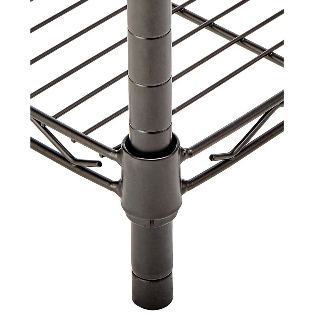 

3-Layer Plastic Coated Iron Shelf 350*600*850 Black Storage Rack US Warehouse