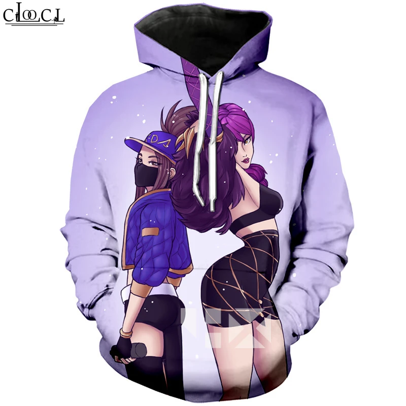 CLOOCL новейшая Удобная футболка с 3D принтом KDA Толстовка для мужчин и женщин