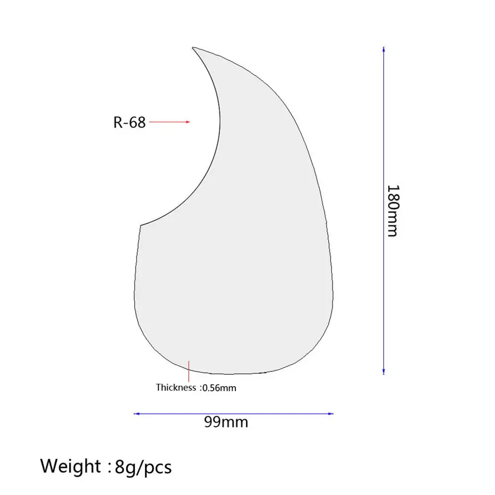 

Universal Folk Acoustic Guitar Pickguard Comma Pick Guard Sticker with 2-Crane Pattern