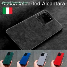 Italian Alcantara Case for Samsung Galaxy S21 Ultra S20 S10 9 8 Note20 10 Plus 5G Luxury Artificial Leather Phone Cases cover