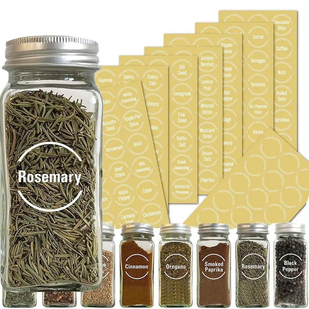 

144pcs Self-Adhesive Stickers Pantry Labels Waterproof Transparent Resistant Food Label Sticker For Containers Storage Jar