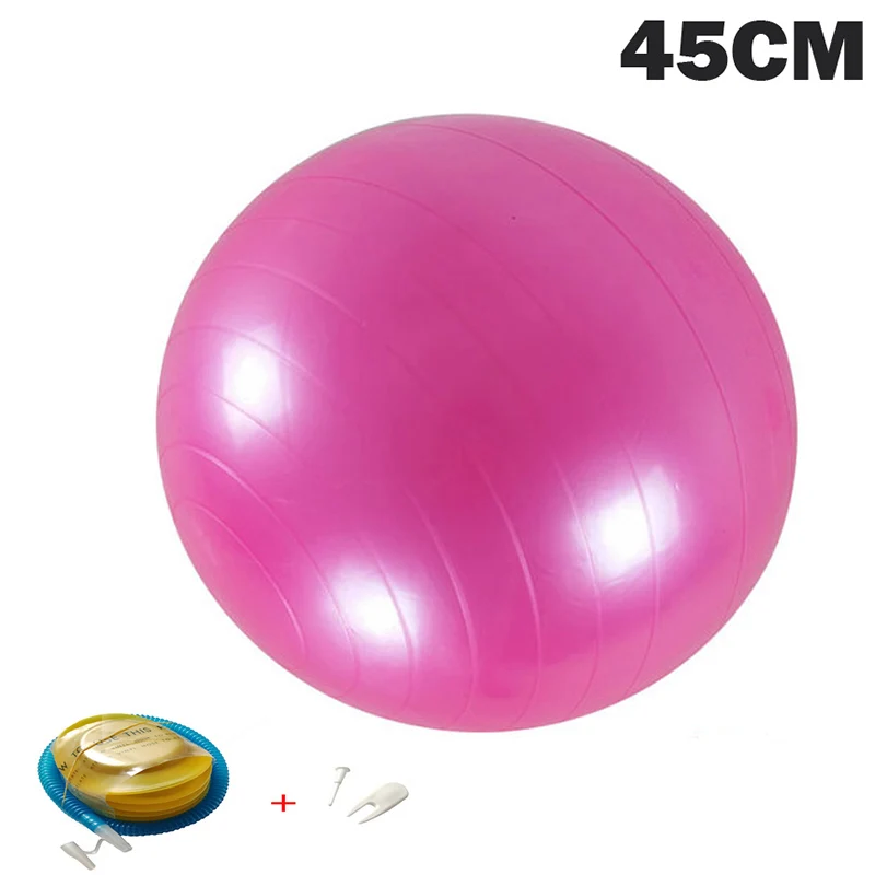 45CM Pink Мячи для йоги Пилатес фитнес спортзал массажер точки фитбол для баланса тренировки мяч 45/55/65/75/85 см с насосом - Цвет: 45CM Pink