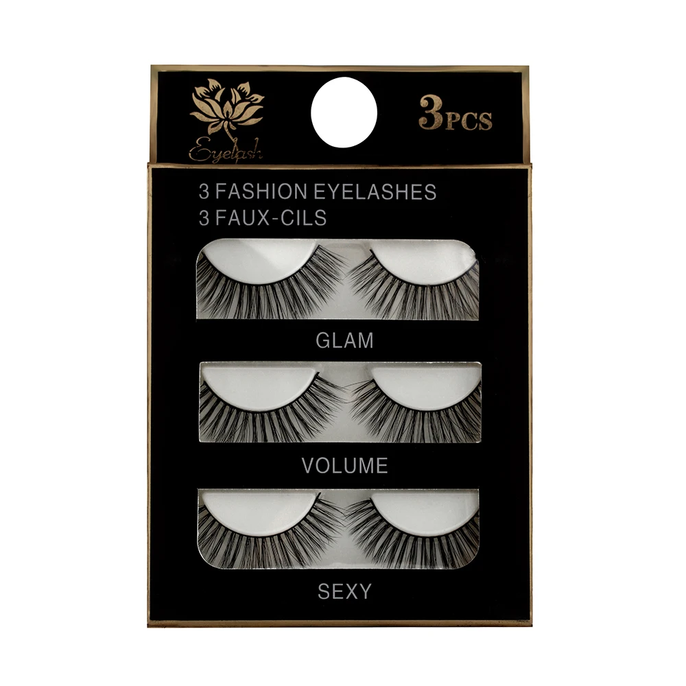 3 пары 3D накладные ресницы из шелкового волокна грязные Объемные Толстые