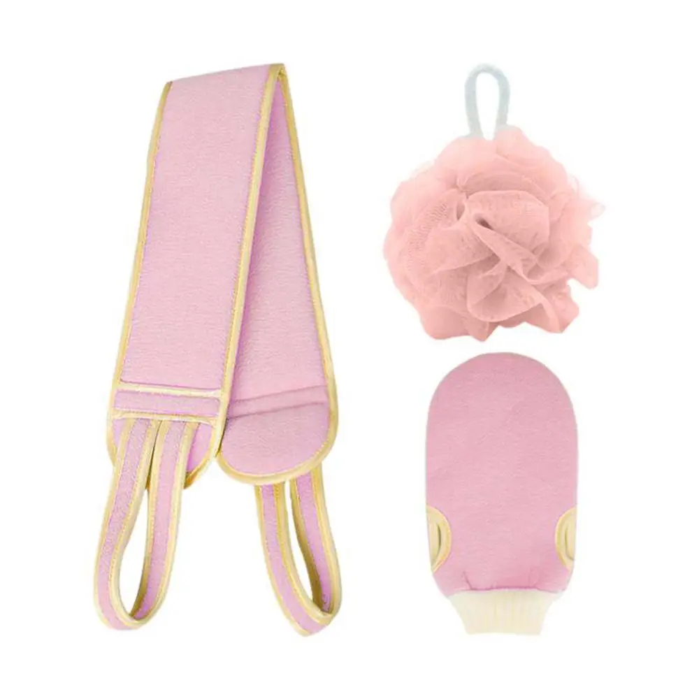 

3Pcs Back Bath Towel Adults Wash Towel Cleaning Bar Bath Sponge Bath Gloves Bathroom Accessories