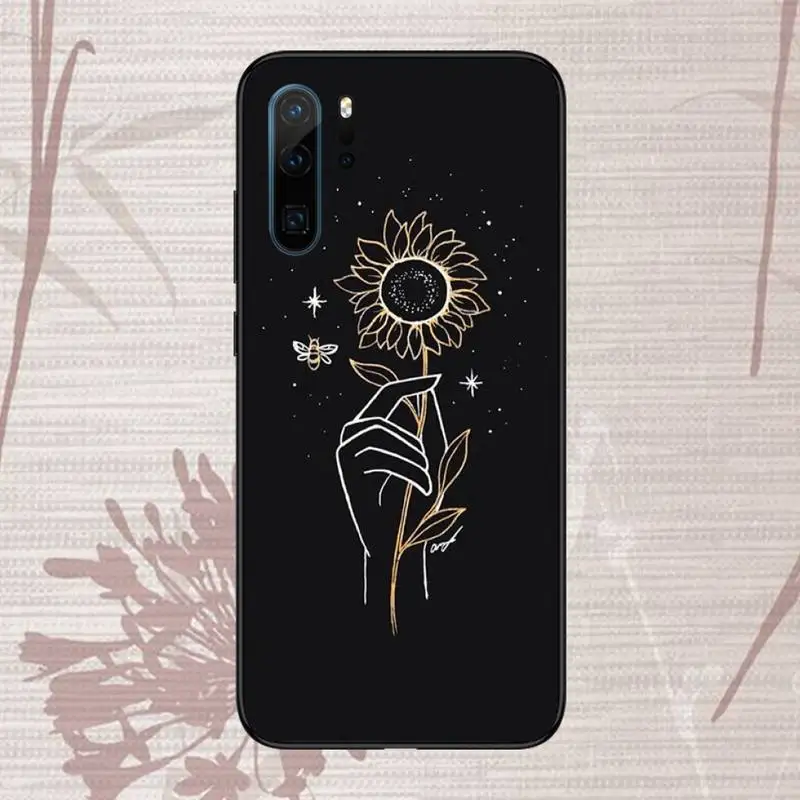 

Art Sun Flowers Snake Moon Phone Case For huawei honor 10 i lite 8x P 30 40 20 lite pro smart 2019 nova 5t mate 20 pro funda