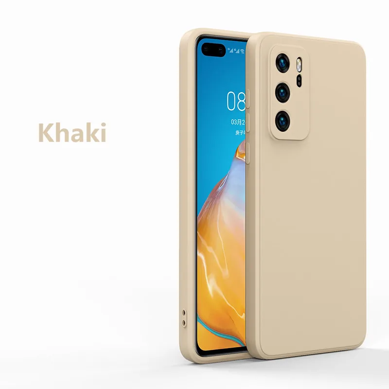 

For Huawei P30 Lite P40 Lite P20 Lite Mtae 20 30 40 Pro P20 Pro P30 Pro P40 Pro Case Square Original Liquid Silicone Soft Cover