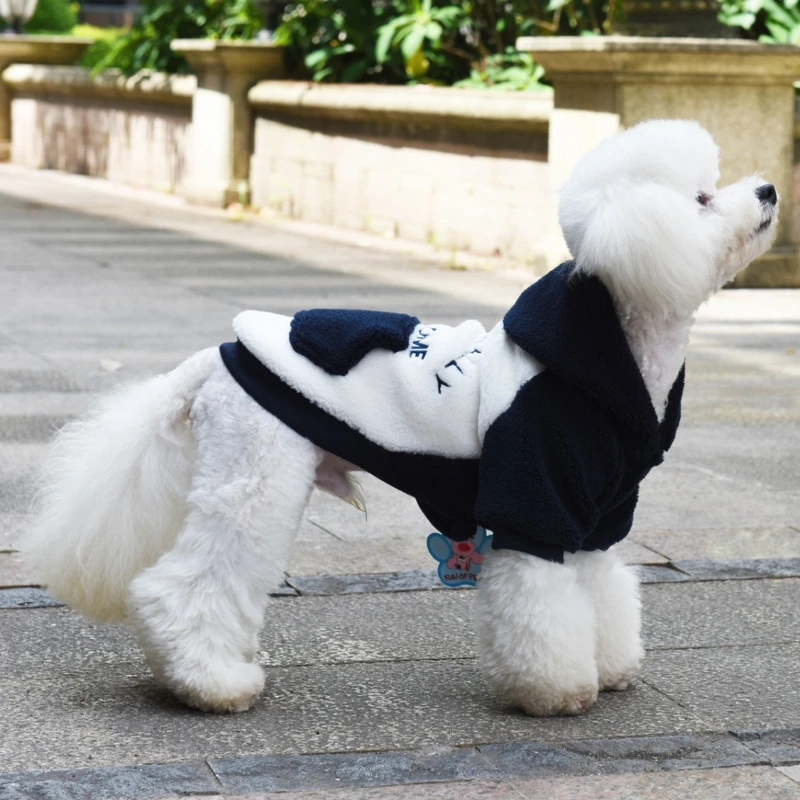 Pаспродажа Зимняя/осенняя одежда для собак с вышивкой на английском языке и гранулированный флисовый короткий свитер Одежда для маленьких собак и кош... Продажа Зимняя/осенняя одежда для собак с вышивкой на английском языке и гранулированный флисовый короткий свитер Одежда для маленьких собак и кош...