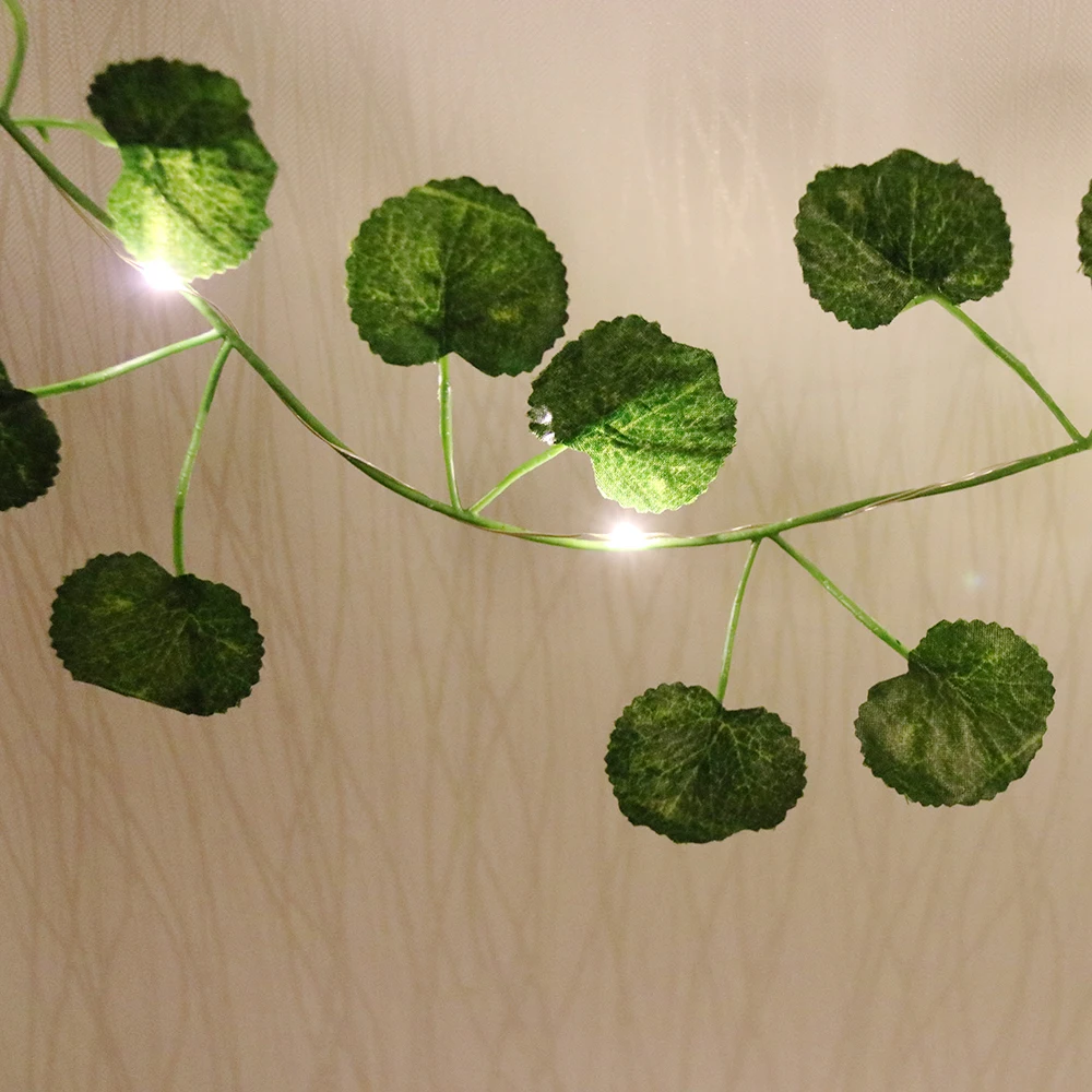 2 м искусственные растения Медный провод светодиодные гирлянды праздничное