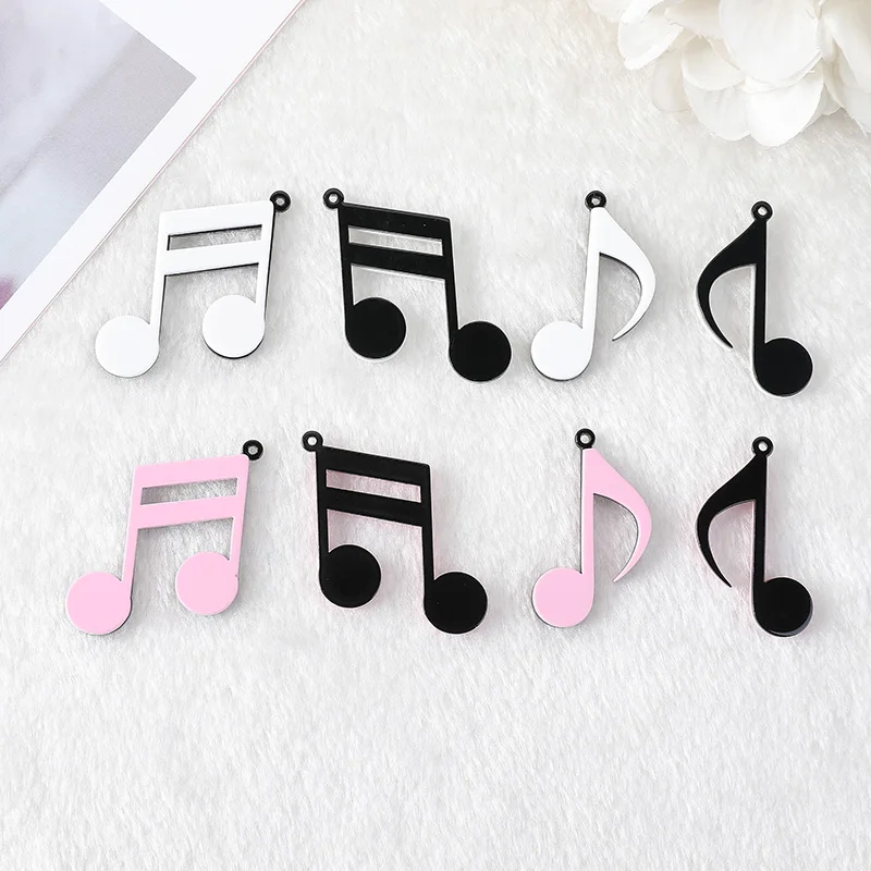 

10 Pcs Acrylic Music Note Charms Flatback Musical Symbols Crafts Fashion Jewelry Findings for Earrings Keychain Diy