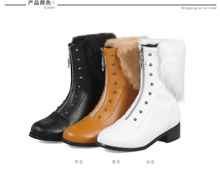 Adina/модные женские полусапожки с заклепками зимние сапоги из искусственной кожи