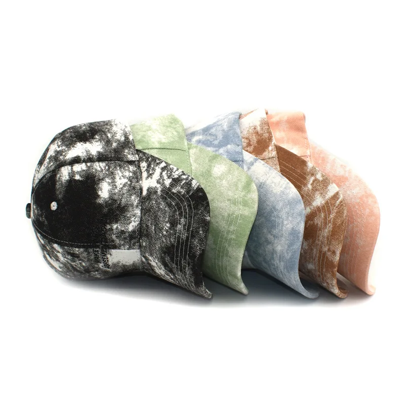 

Spring And Summer Women's Baseball Cap Tie Dye Splash Ink Hat Casual Hip Hop Men's And Women's Ponytail Baseball Cap