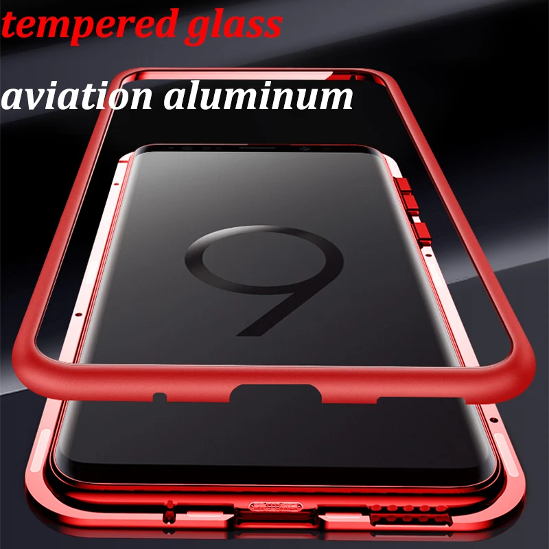 Magnetic Metal Adsorption Case For Samsung Galaxy S8 S9 S10 Plus S10E Note 9 8 S7 Edge M20 M10 A30 A50 A7 A8 A9 J4 J6 2018 |