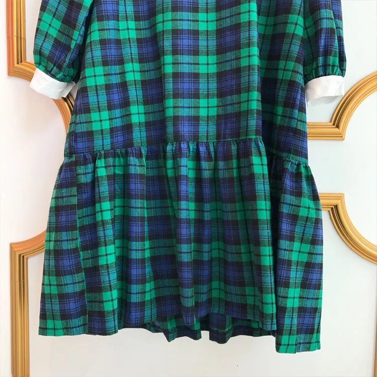 SHENGPALAE Новое весеннее клетчатое платье с отложным воротником и длинным рукавом свободного кроя большого размера корейское модное женское платье FV302