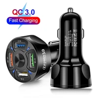 qc 3 0 car charger 4 ports usb fast charging for iphone xiaomi samsung huawei mobile phone charge pd car charger adapter