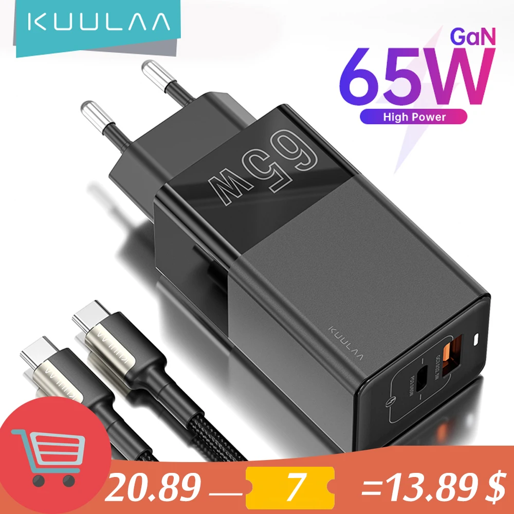 

Устройство для быстрой зарядки KUULAA, 65 Вт, USB Type-C