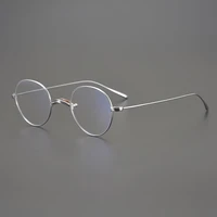 brand designer original quality glasses titanium men women retro round frame eyeglasses japanese handmade super light oculos