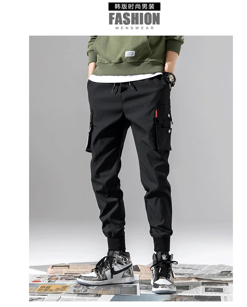 Fashion Autumn Men Pants Hip Hop Joggers Pants 2021New Male Trousers Mens Multi-pocket Cargo Pants Men's Sweatpants Plus Size