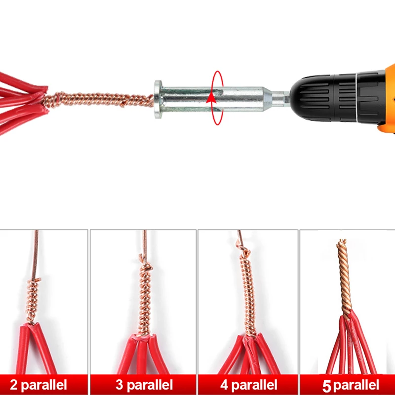 Electrical Twist Wire Tool 2~4 Hole Electrician Universal Automatic Twisting Wire Stripping Doubling Machine Connector