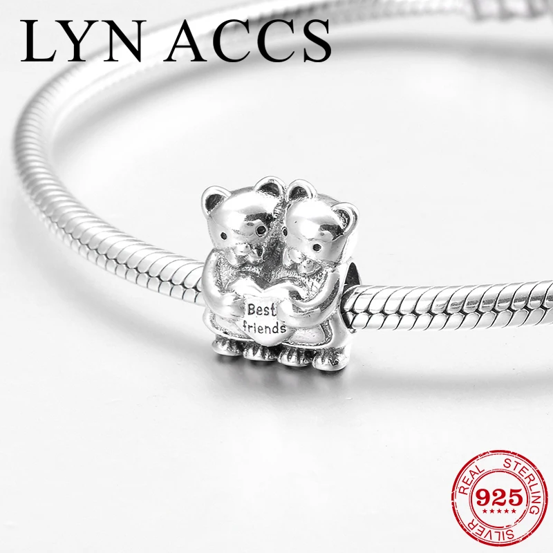 925 пробы серебряные буквы лучшие друзья для двух маленьких медведей Изящные