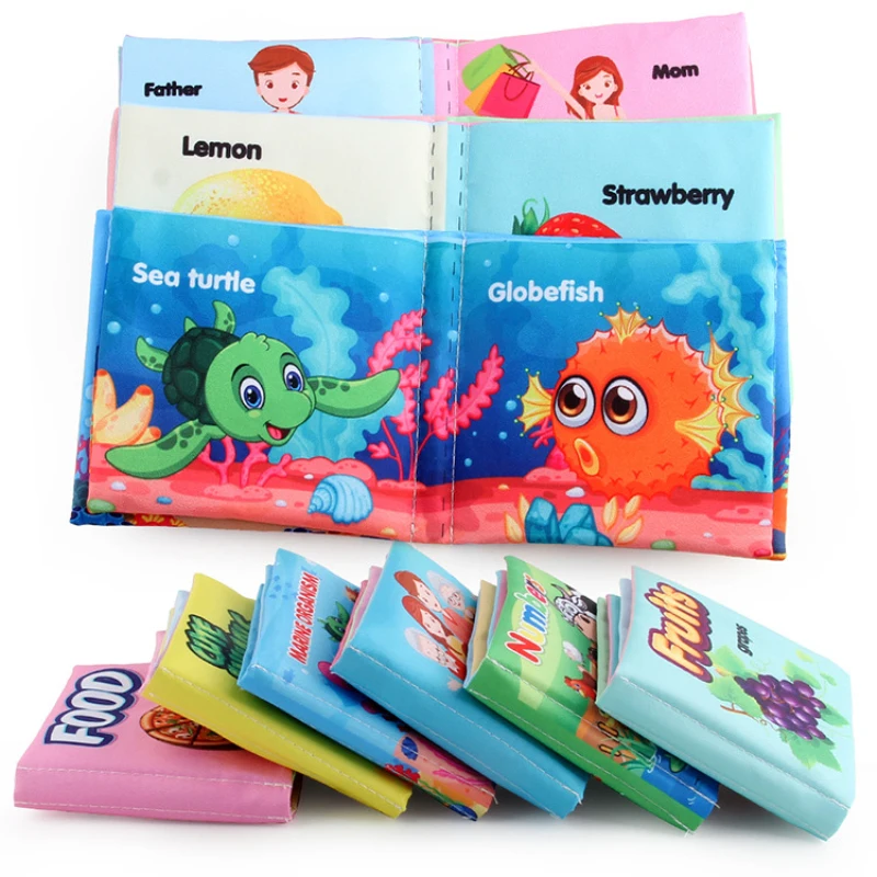 Juguetes educativos de Aprendizaje Temprano de tela suave para beb&eacute; de 0 a 3 a&ntilde;os, juguetes educativos de aprendizaje para beb&eacute;, craquelado silencioso, a prueba de golpes-0