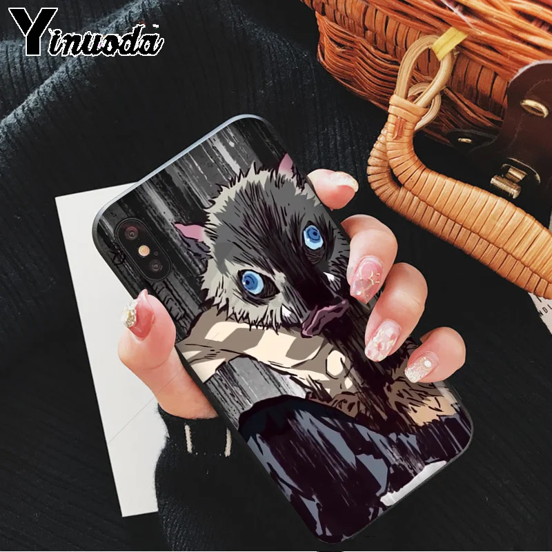 Yinuoda demon slayer kimetsu no yaiba TPU Мягкий силиконовый черный чехол для телефона iPhone 8 7 6S Plus X XS MAX 5 5S SE XR 11 11pro