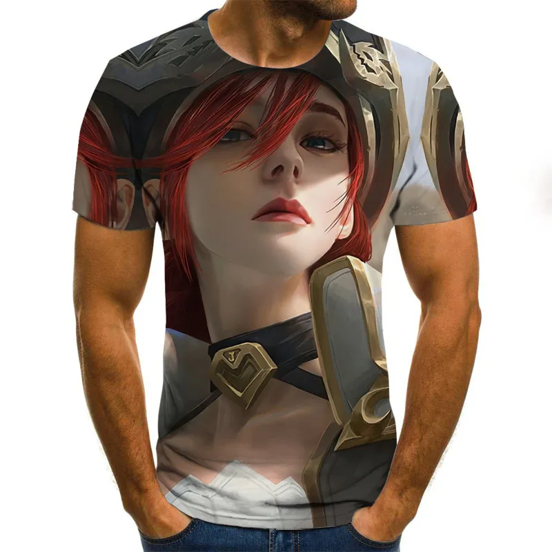 

Men's 3DT shirt shirt men Harajuku painting T-shirt European beauty summer jacket casual T short sleeve street costume Halloween