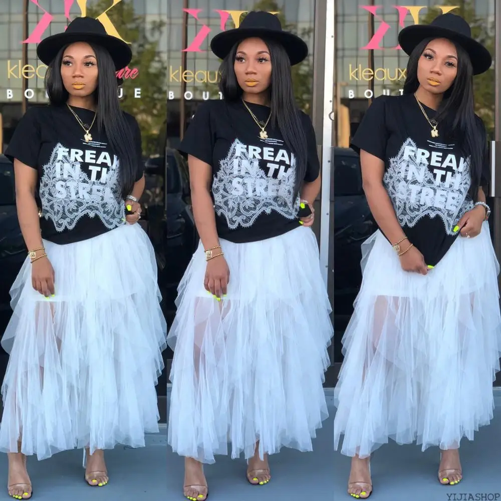 Женская длинная юбка из тюля неоново зеленая с высокой талией асимметричная в