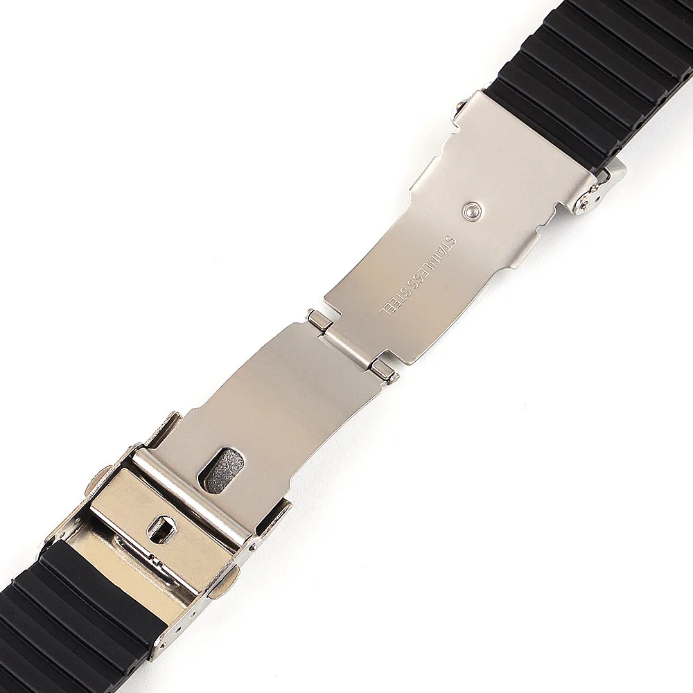 

Women Men Unisex Silicone Watchstrap 20mm 22mm 24mm Soft Silicone Sports Waterproof Watch Band