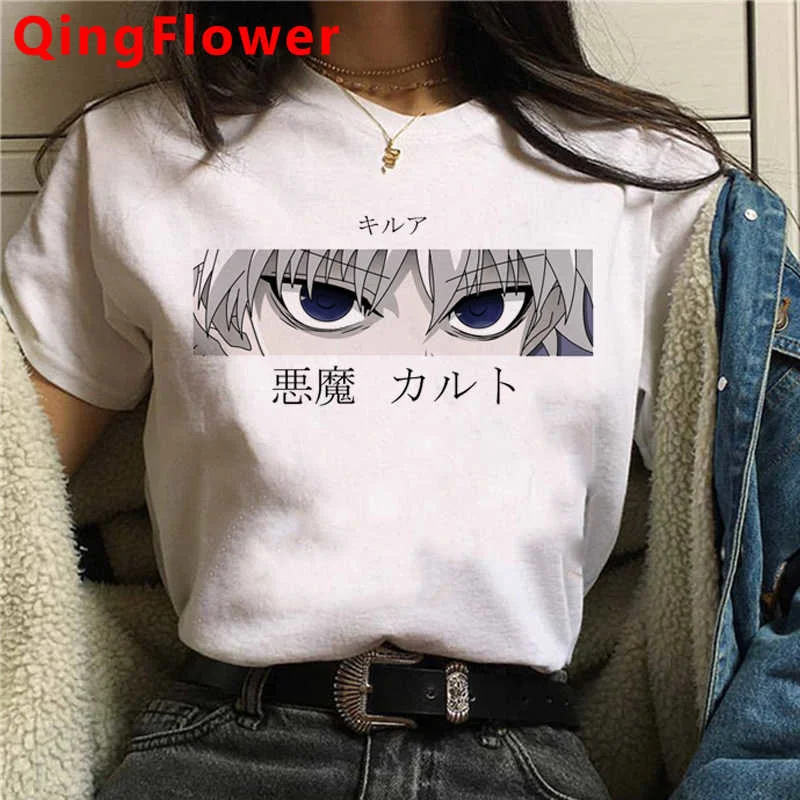 

Hunter x Hunter Killua Zoldyck Kurapika Hisoka summer top men print white t shirt plus size couple casual plus size